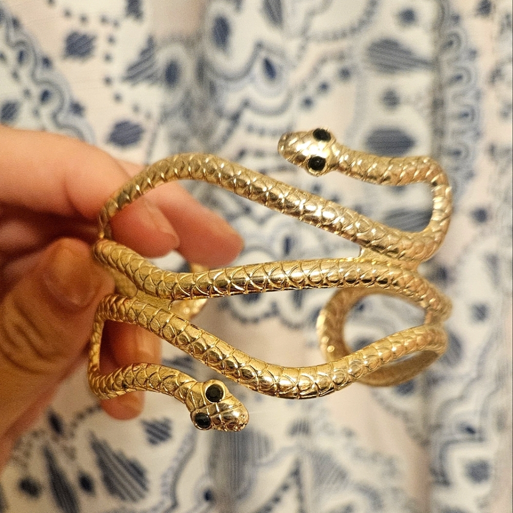 Gold Snake Cuff Bracelet